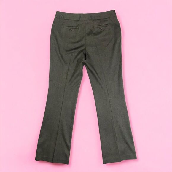 LAUNDRY by Shelli Segal Straight Leg Pants Brown Gray Gabardine Sz 12 - Picture 3 of 6
